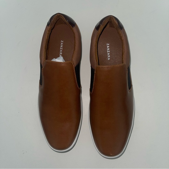 Zanzara Cognac Brown  Mens Lucky Slip-On Sneaker NIB - Reemoly - Duplicate - Picture 6 of 11
